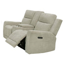 Kennett - Chenille Upholstered Power Reclining Loveseat - Ivory