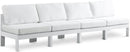 Nizuc - Outdoor Patio 4 Seat Armless Modular Sofa With White Frame