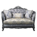 Ariadne - Loveseat With 3 Pillows - Fabric & Platinum