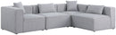 Cube - Linen 4 Piece Modular Corner Sectional