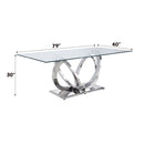 Finley - Dining Table - Clear Glass Top & Mirrored Silver