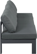 Nizuc - Outdoor Patio 3 Seat Armless Modular Sofa With Gray Frame
