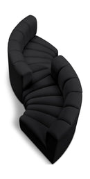 Arc - Faux Leather 4 Piece Curved Modular Sofa