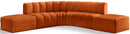 Arc - Velvet 6 Piece Corner Modular Sofa