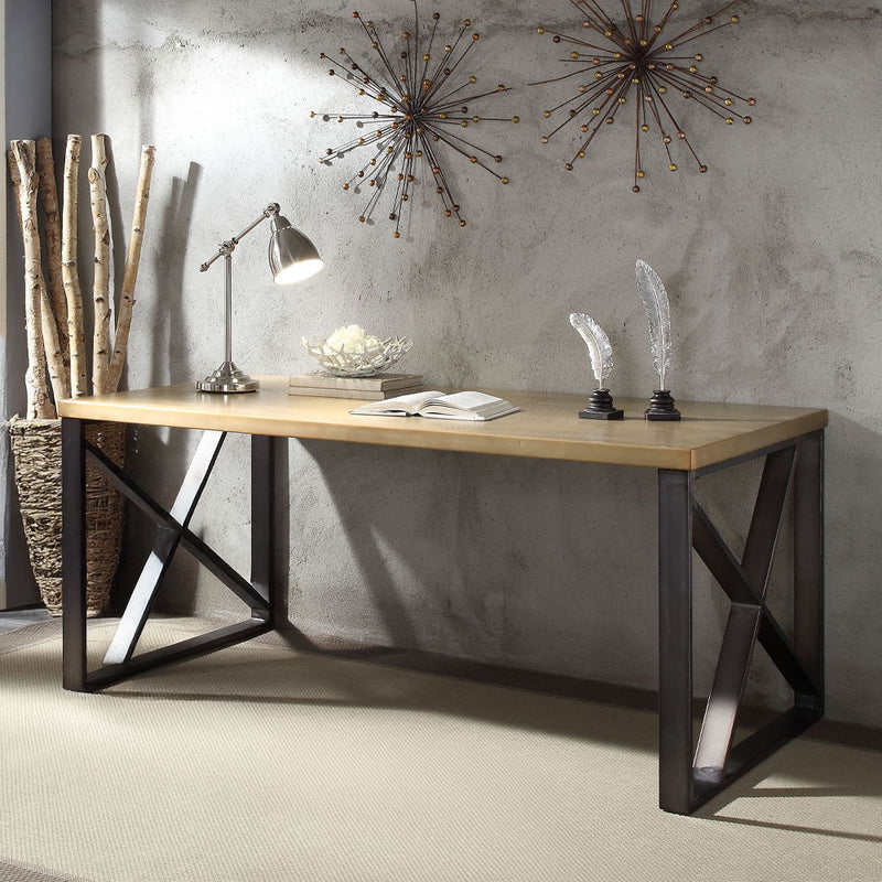 Jennavieve - Executive Writing Desk - Gold Aluminum