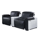 Misezon - Power Motion Recliner - Black Top Grain Leather & Aluminum