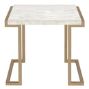 Boice II - End Table - Faux Marble Top & Champagne