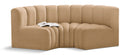 Arc - Velvet 3 Piece Modular U-Shaped Sofa
