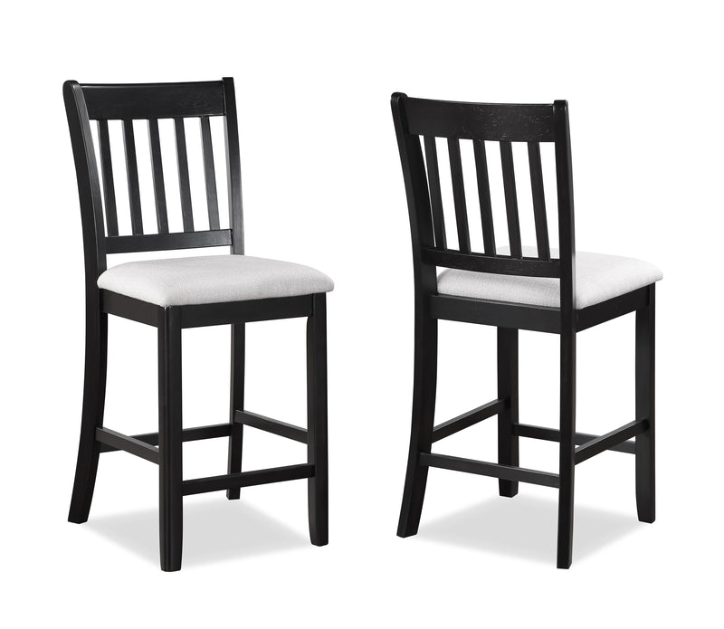Salvador - 5 Piece Counter Height Set - Charcoal / White