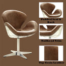 Brancaster - Accent Chair With Swivel - Retro Brown Top Grain Leather & Aluminum