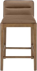Ellis - Vegan Leather Upholstered Counter Stool (Set of 2) - Brown Base