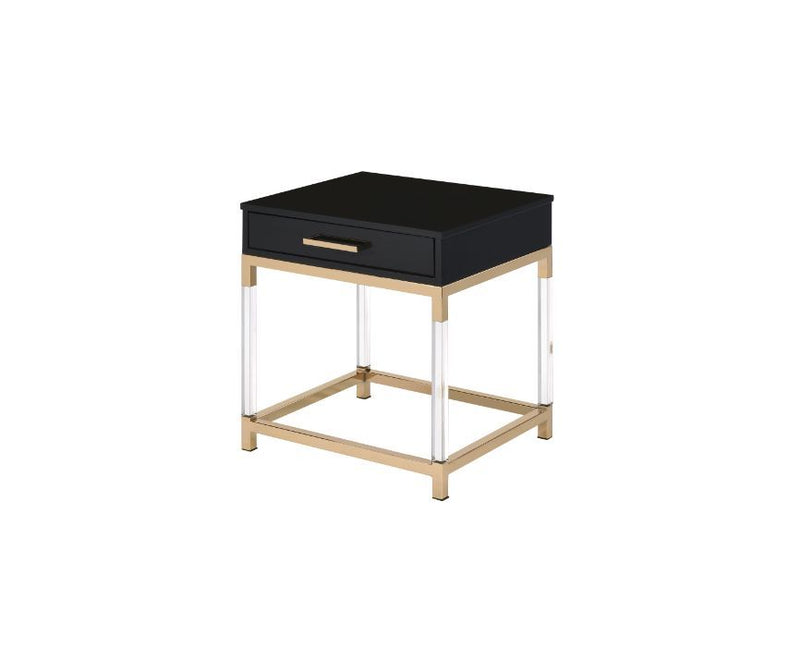 Adiel - End Table - Black & Gold