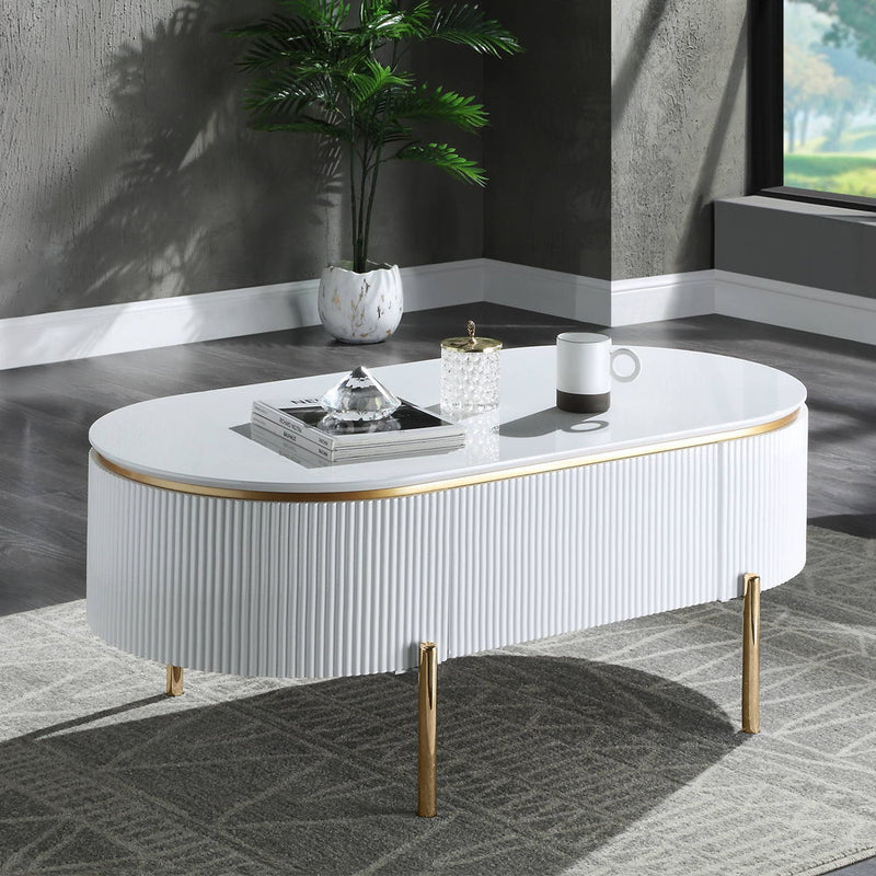 Daveigh - Coffee Table - White High & Gold