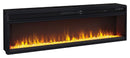 Krystanza - TV Stand with Wide Fireplace Insert - Weathered Gray