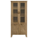 Adina - Tall Display Cabinet - Distressed Light Brown