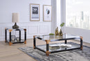 Lafty - Coffee Table - Clear Glass & White Brushed