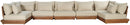 Mirella - 7 Piece Water Resistant Fabric Upholstered Outdoor Patio Modular Sectional