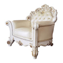 Vendome - Chair With Pillow - Champagne Synthetic Leather & Antique Pearl