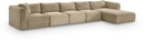 Shaggy - Fabric 5 Piece Modular Sectional With Chaise