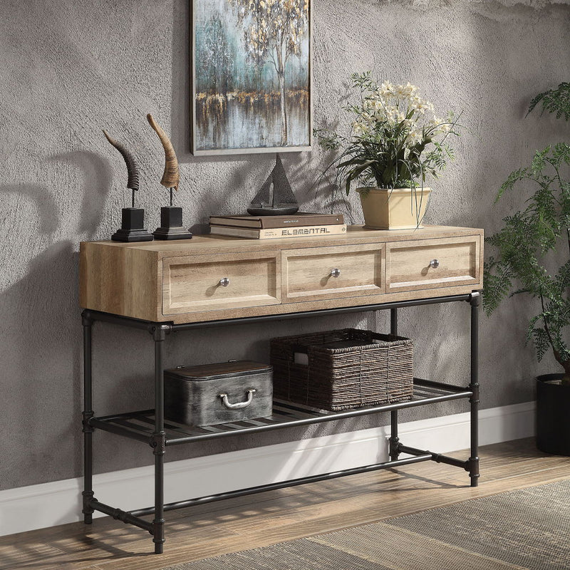 Brantley II - Sofa Table - Oak & Sandy Black