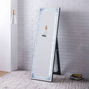 Noralie - 60" Floor Mirror With LED - Mirrored & Faux Diamonds