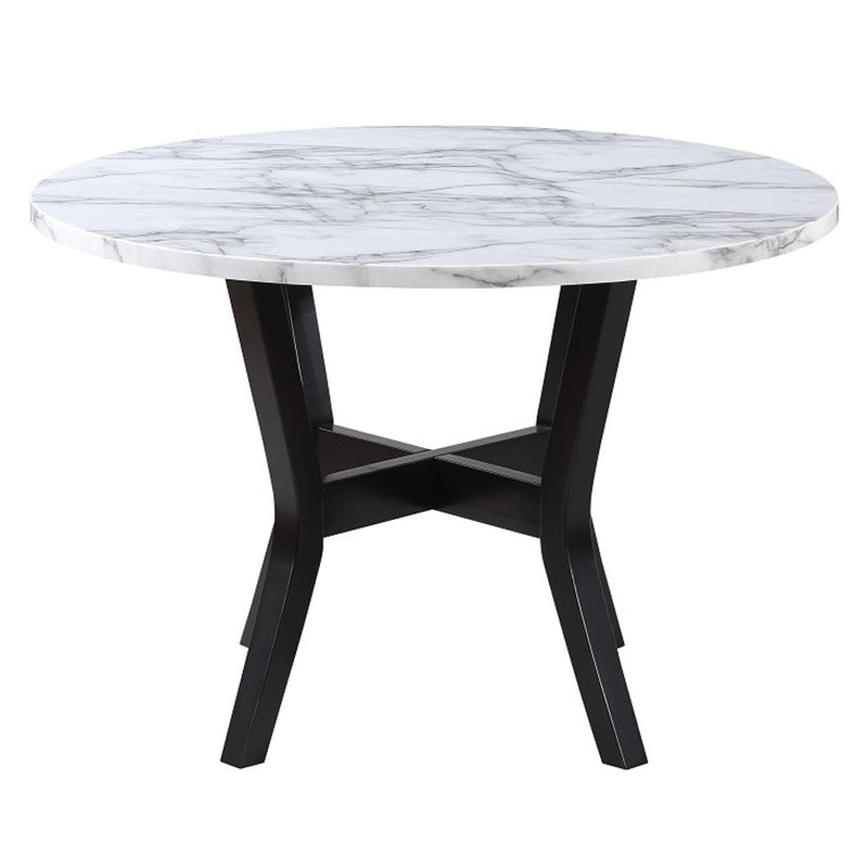 Kusa - 5 Piece Dining Set With Engineered Stone Top - Engineered Stone Top & Black