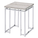 Chafik - End Table - Natural Oak & Chrome