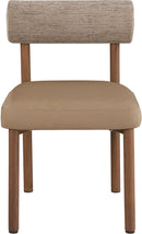 Paramo - Chenille Fabric and Vegan Leather Upholstered Dining Chair