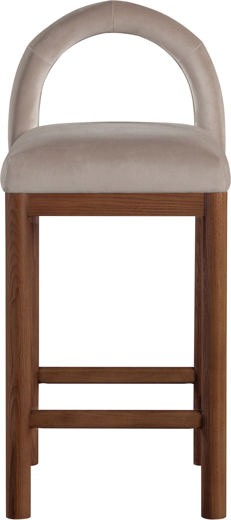 Conrad - Velvet Counter Stool With Brown Legs