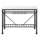 Mera - Kitchen Island - White Marble Top & Gray