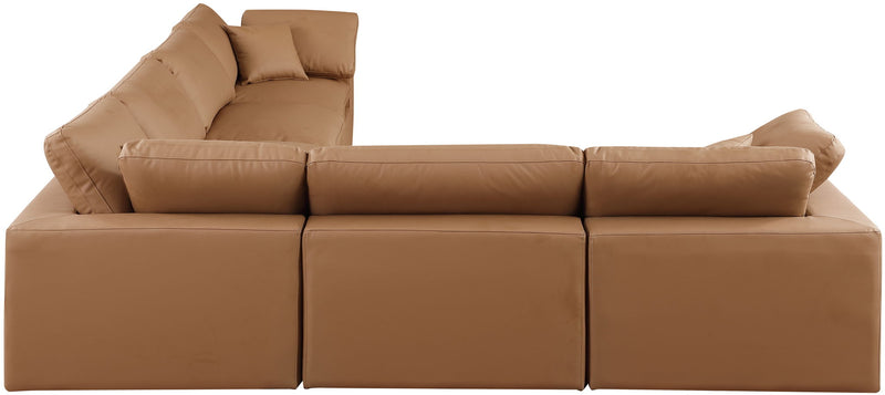 Comfy - 6 Piece Faux Leather Modular Corner Sectional