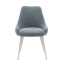Laela - Side Chair (Set of 2) - Light Blue Boucle & White