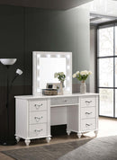 Barzini - 7-Drawer Vanity Set With Lighting - White