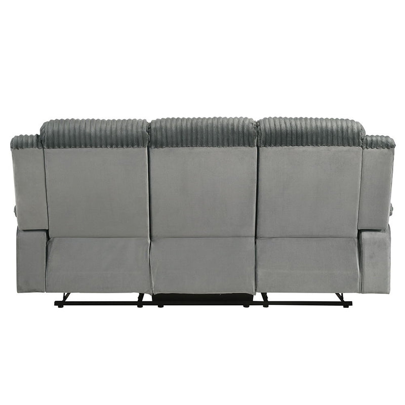 Lesley - Motion Sofa - Gray Corduroy & Velvet