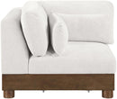 Turin - Chenille Fabric Upholstered Modular Corner Chair - Walnut Base