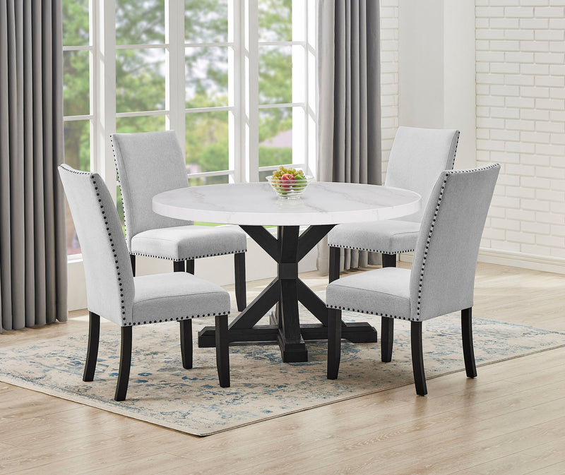 Varley - 5 Piece Dining Room Set - White / Gray