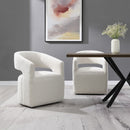 Libni - Arm Chair With Casters - Cream Linen