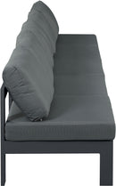 Nizuc - Outdoor Patio 5 Seat Modular Armless Sofa With Gray Frame