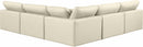 Comfy - 5 Piece Faux Leather Modular Corner Armless Sectional