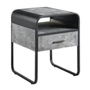 Raziela - 22" End Table - Concrete Gray & Black