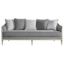 Fernando - Sofa With 5 Pillows - Gray Chenille & Champagne