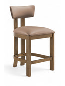 Lavrin - Vegan Leather Upholstered Counter Stool (Set of 2) - Walnut Base