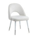 Zemirah - Side Chair (Set of 2) - White Velvet & White Gloss