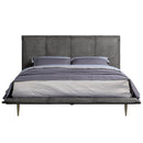 Metis - Eastern King Bed - Gray Top Grain Leather