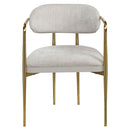 Zayn - Arm Chair (Set of 2) - Beige Chenille & Gold