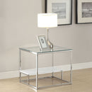 Ruben - End Table - Clear Glass & Chrome