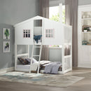 Rohan Cottage - Twin Over Twin Bunk Bed - White & Pink