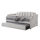 Peridot - Twin Daybed With Trundle - Dove Gray Velvet