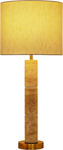 Opaline - Linen Textured Fabric And Brass Table Lamp