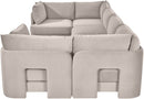 Hammond - Velvet Performance Fabric Upholstered 6 Piece U-Shaped Sectional
